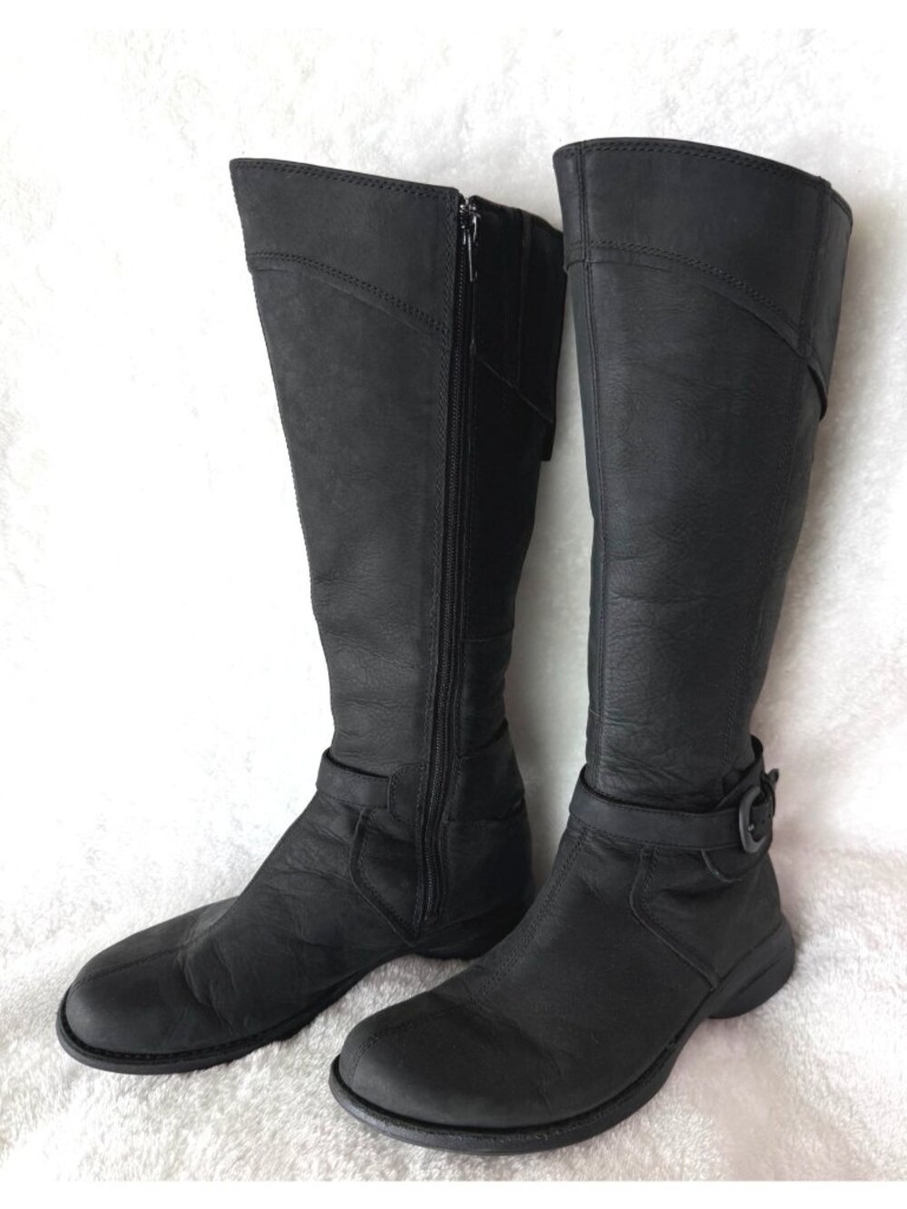 size 9/EUR 40 womens black tall knee harness boots Merrell waterproof leather